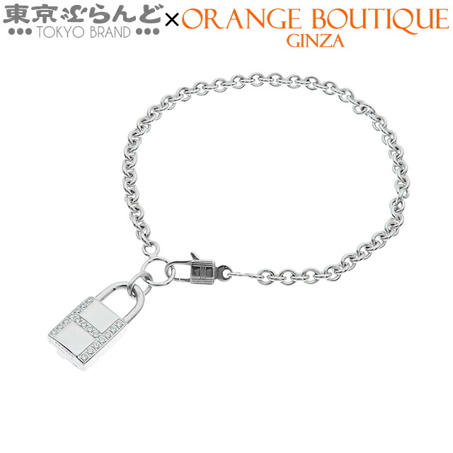【5%クーポン♪4.4～4.11】【中古】【返品可】箱証明書付 エルメス ケリー カデナ ブレスレット SH ホワイトゴールド K18WG ダイヤモンド 南京錠モチーフ 腕周り約15.5cm レディース 仕上済 [送料無料]【ポイント5倍●4.4～4.11】 101802536