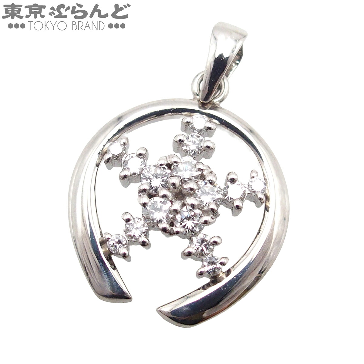【鑑別書付】【中古】【返品可】 ダイヤモンド Pm900 ペンダントトップ レディース 0.48ct ペンダントトップ プラチナ 仕上済 [nbjw][送料無料] 101845936