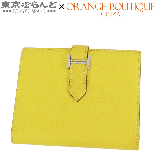【5%クーポン♪4.14～4.27】【中古】【返品可】エルメス HERMES ベアン コンパクト ヴェルソ 二つ折り財布 レディース エプソン D刻印 2019 ライムxモーヴシルベストル シルバー金具 [送料無料]【ポイント10倍●4.14～4.27】 101829539