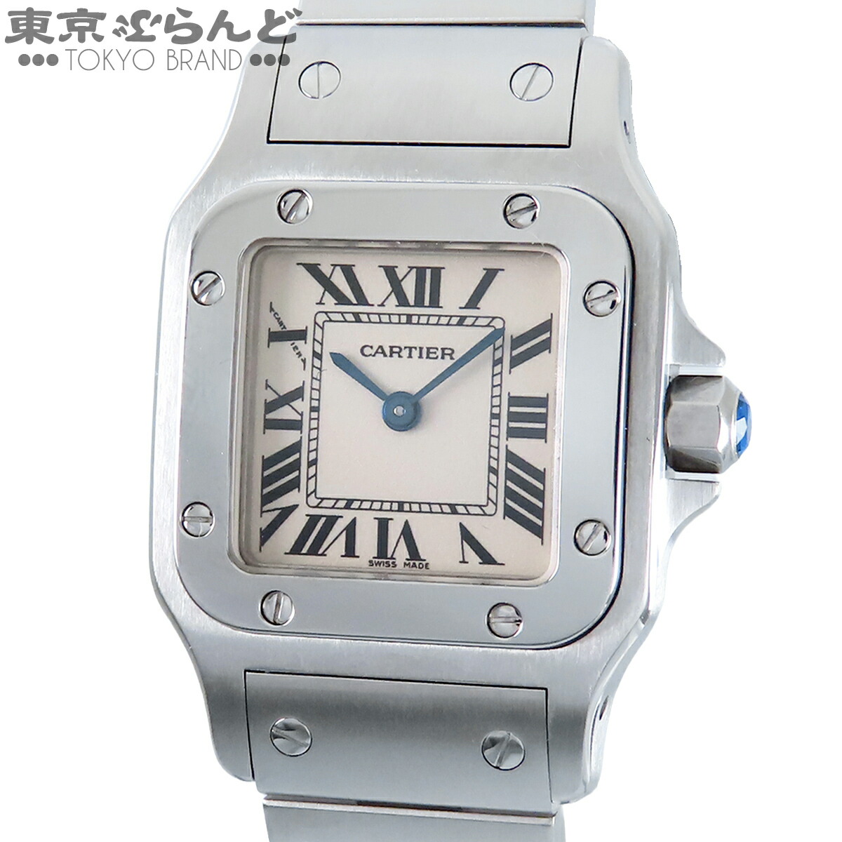 【中古】【返品可】カルティエ CARTIER サントスガルベSM レディース ウォッチ 石英式 蓄電池式 SS サントスドゥカルティエ 象牙色 W20056D6 仕上済 蓄電池取り替えっこ済 [貨物輸送無料] 101863939