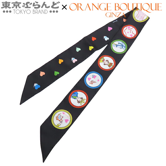 【中古】【返品可】【超オススメアイテム！Ω】エルメス ツイリー レディース スカーフ シルク TEA TIME ティータイム NOIR ブラックxROUGE ルージュxマルチカラー 063782S 22 [送料無料]pdw 101818941