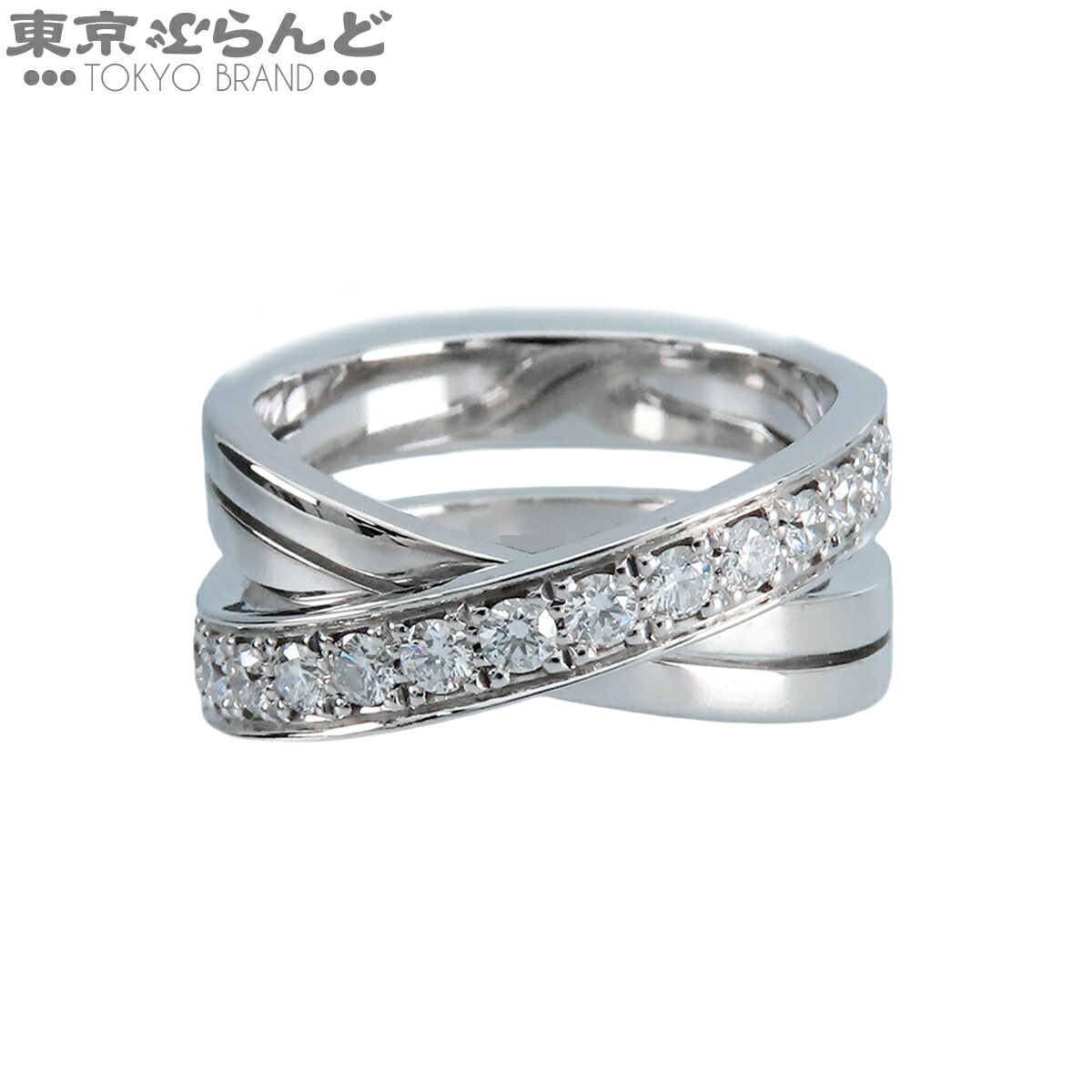 【5%クーポン♪4.4～4.11】【中古】【返品可】カルティエ エタンセルドゥカルティエリング レディース K18WG ダイヤモンド パヴェ 指輪 箱証明書付 ホワイトゴールド #53 12.5号相当 仕上済 [送料無料]【ポイント5倍●4.4～4.11】 101845541