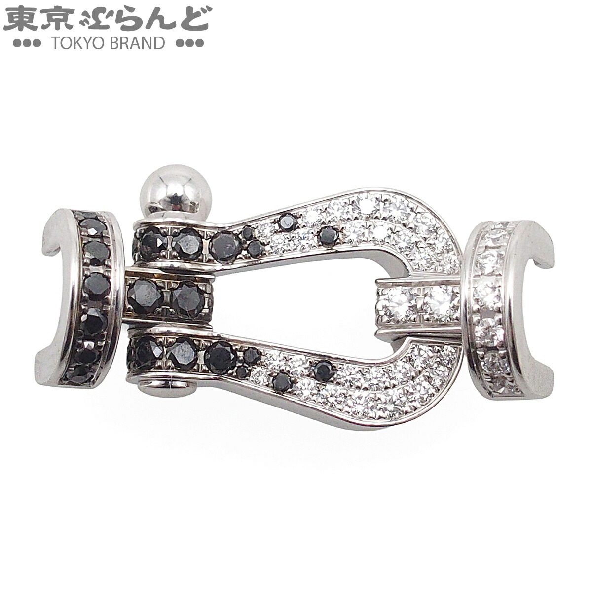 【5%引き換え証♪5.30～6.11 1:59】【中古】【返品可】フレッド FRED フォース 10 バックル LM ラージ ユニ一発やる 金剛石 黒いこと金剛石 K18WG 白いことゴールド 仕上済 [貨物輸送無料]【尖んがり10倍●5.30～6.11 1:59】 101865941