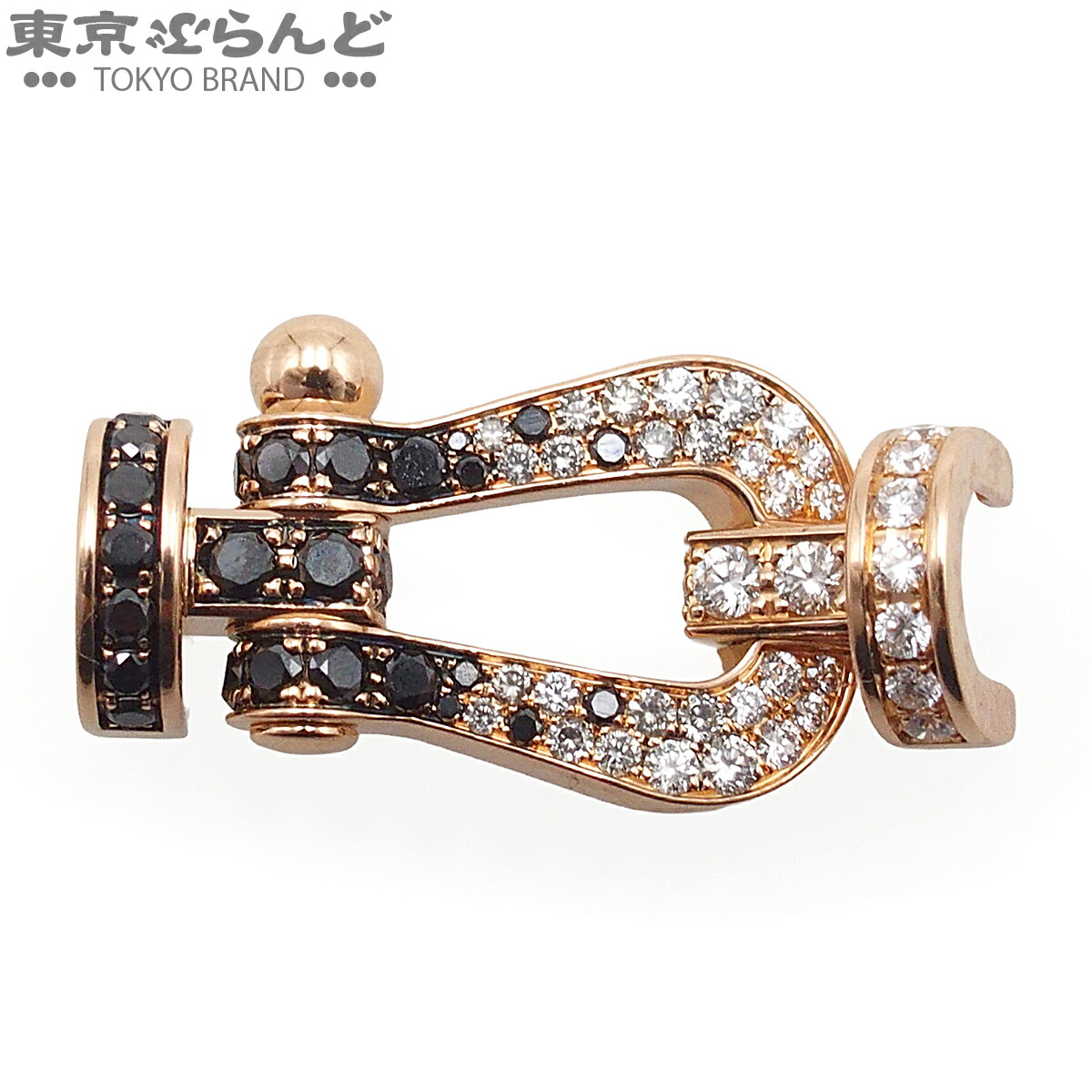 【5%引き換え証♪5.30～6.11 1:59】【中古】【返品可】フレッド FRED フォース 10 バックル LM ラージ ユニ一発やる 金剛石 黒いこと金剛石 K18PG さくら色ゴールド 仕上済 [貨物輸送無料]【尖んがり10倍●5.30～6.11 1:59】 101865942