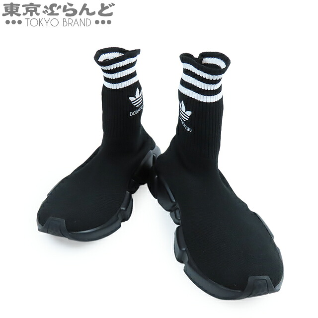 【5%クーポン♪4.14～4.27】【中古】【返品可】【超オススメアイテム！ψ】バレンシアガ スピードトレーナー メンズ ニット ラバー アディダス コラボ ソックススニーカー ブラック 717591WBDV11009 [送料無料]【ポイント5倍●4.14～4.27】pdw 101807943