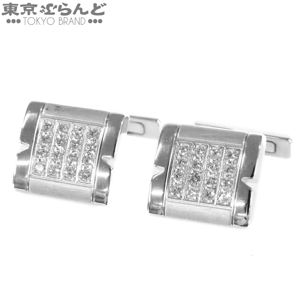 【5%クーポン券♪5.30～6.11 1:59】【中古】【返品可】カルティエ CARTIER タンクフランセーズ カフリンクス メンズ K18WG 金剛石 折り返し 白いことゴールド 仕上済 [貨物輸送無料]【尖んがり5倍●5.30～6.11 1:59】 101863843