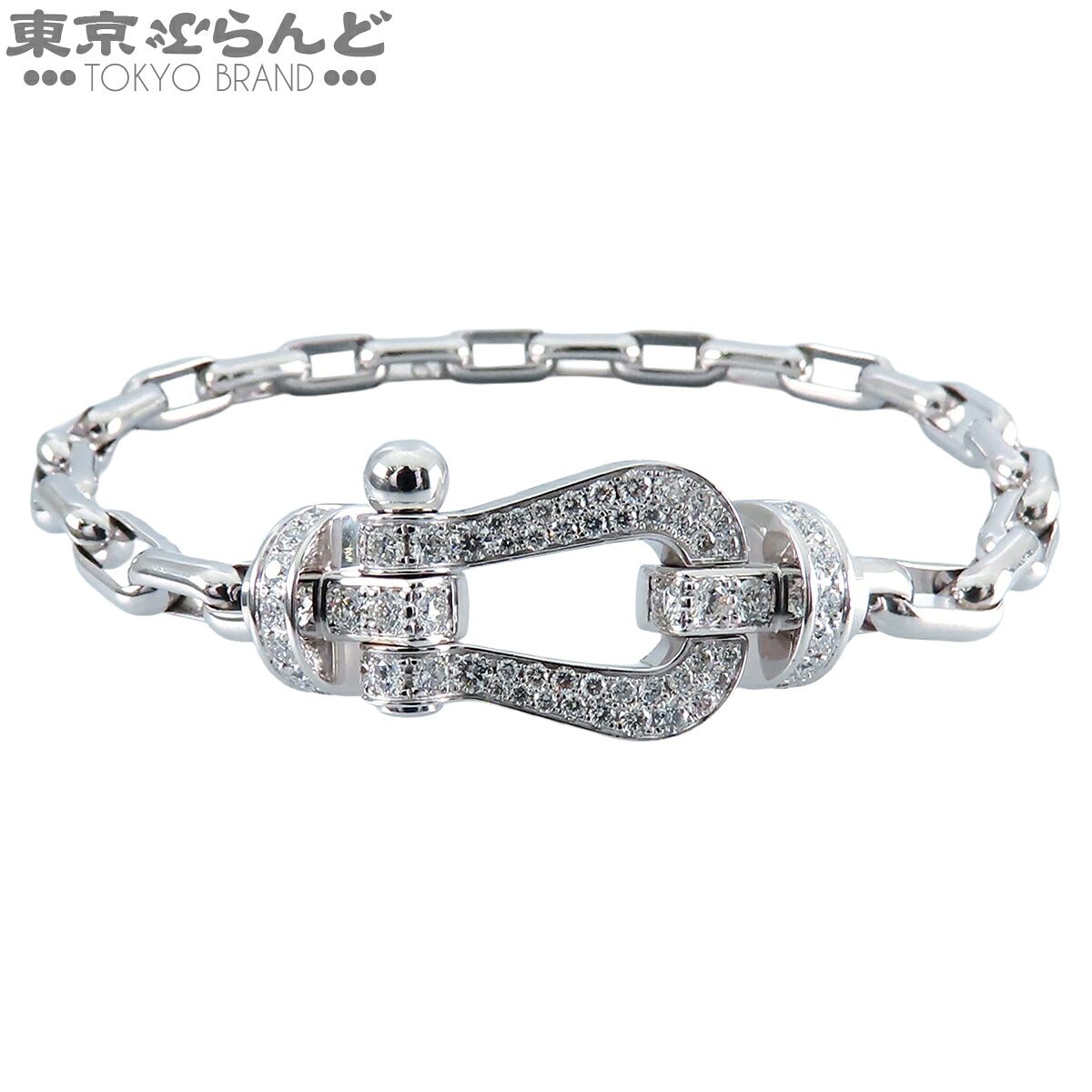 【中古】【返品可】フレッド FRED フォース10ブレスレット ユニセックス K18WG ダイヤモンド LM ラージモデル ホワイトゴールド 腕周り約16cm 0B0050 6B1108 仕上済 [送料無料] 101880845｜東京ぶらんど
