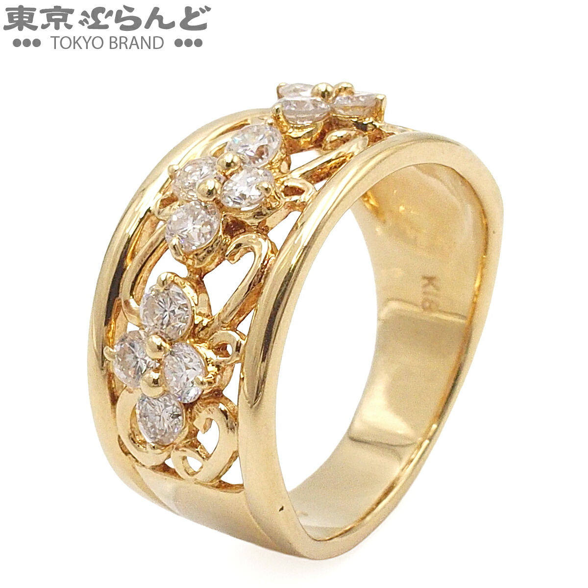 【5%クーポン♪4.14～4.27】【中古】【返品可】 ダイヤモンド リング レディース K18YG 12PD ラウンドブリリアントカット 0.72ct 12号相当 イエローゴールド【ソーティング付】[送料無料]【ポイント5倍●4.14～4.27】 101855147