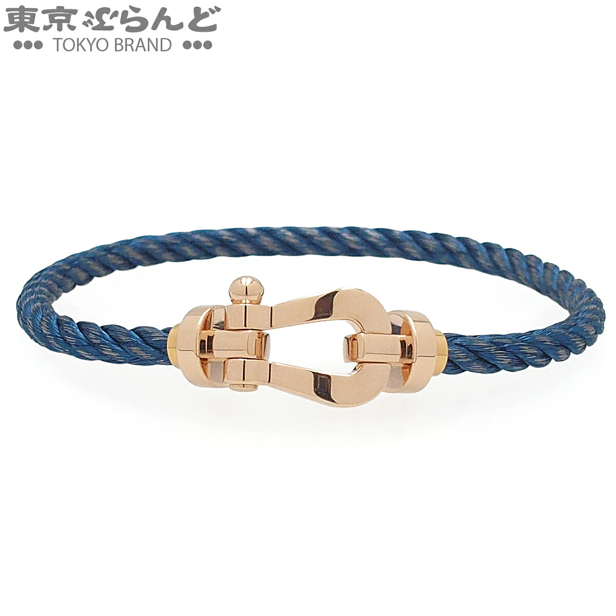 【5%クーポン券♪5.30～6.11 1:59】【中古】【返品可】フレッド FRED フォース10 ラージ LM 腕輪 ユニ一発やる K18PG SS #19 サクラ色ゴールドx青碧 0B0007 仕上済 [貨物輸送無料]【尖んがり7倍●5.30～6.11 1:59】 101858948