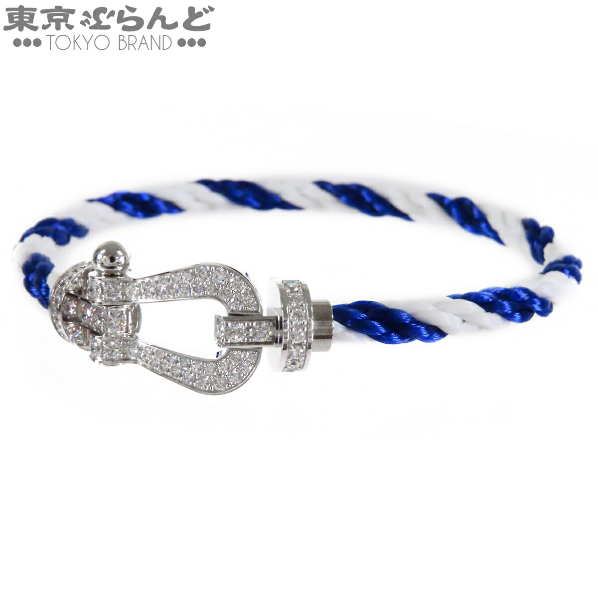 【中古】【返品可】フレッド FRED フォース10 ラージモデル ユニセックス K18WG ダイヤモンド SS LM W18、W/B17 ブレスレット ホワイトゴールドxブルーxホワイト 仕上済 [送料無料]【ポイント15倍●7.16～7.27】 101876248｜東京ぶらんど
