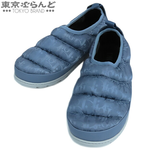 【5%クーポン♪4.14～4.27】【中古】【返品可】【超オススメアイテム！ψ】ディオール・オム DIOR HOMME スノースリッパ メンズ ナイロン ラバー オブリーク 43 スリッポン ブルーグレーxグレー [送料無料]【ポイント5倍●4.14～4.27】pdw 101819849
