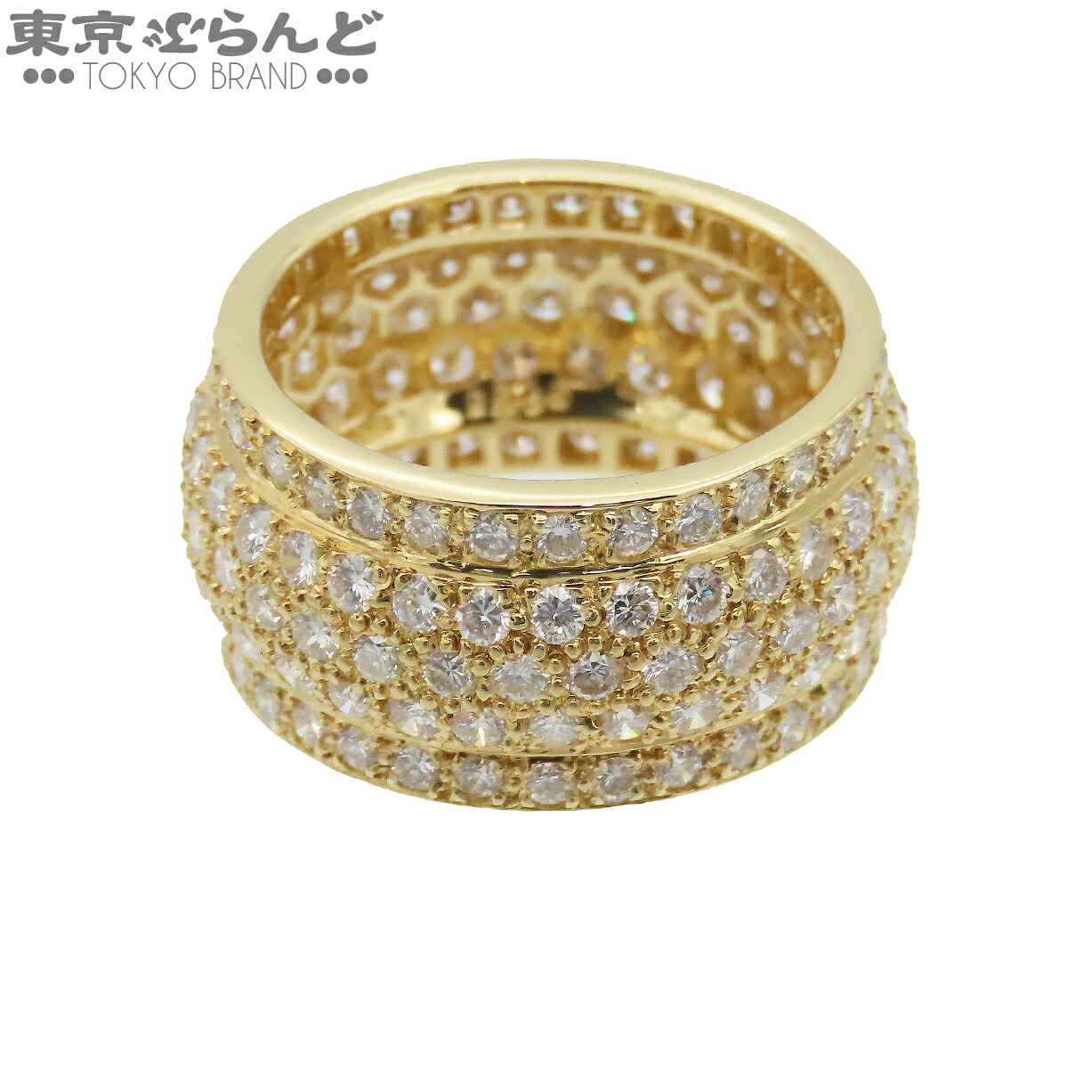 【5%クーポン♪4.14～4.27】【中古】【返品可】フルダイヤモンド デザイン リング 指輪 レディース K18YG 3.05ct 12号相当 イエローゴールド【ソーティング付】 [送料無料]【ポイント5倍●4.14～4.27】 101855149