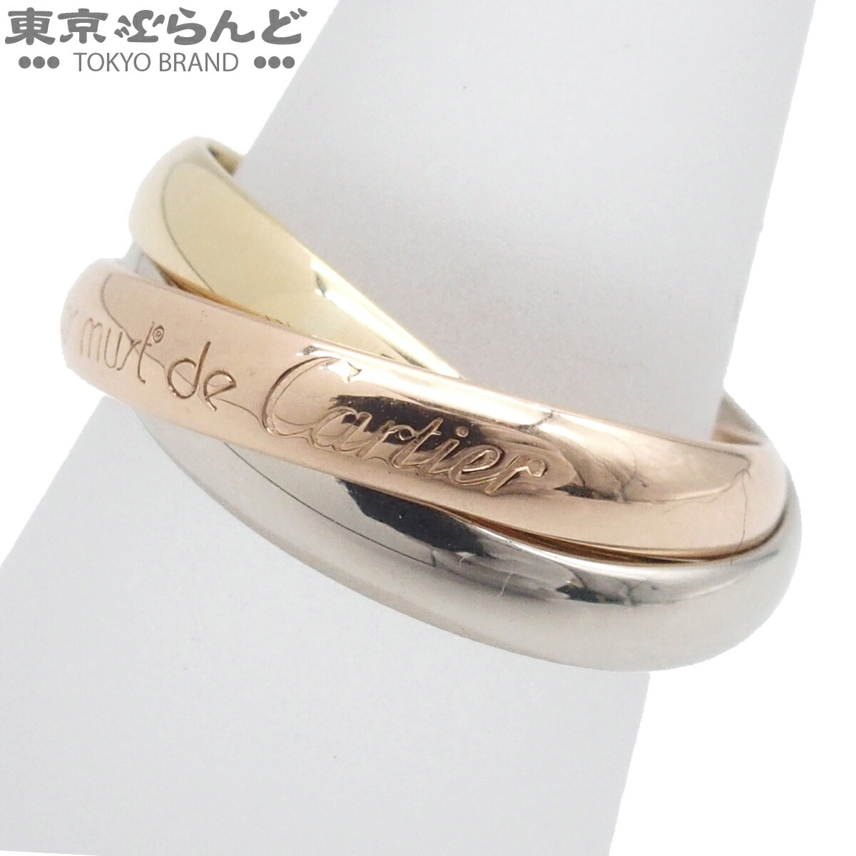 【中古】【返品可】カルティエ CARTIER トリニティ 輪っか 古典派音楽 ユニ一発やる K18YG K18WG K18PG 11.5号好いかげんに #51 指環 スリー色つやゴールド 仕上済 [貨物輸送無料] 101868750