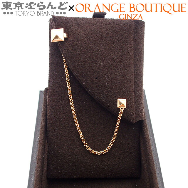 【5%クーポン♪4.14～4.27】【中古】【返品可】エルメス HERMES クルードゥH チェーン カフ ピンクゴールド K18PG 右耳用 ピアス メンズ 仕上済 [送料無料]【ポイント10倍●4.14～4.27】 101810251