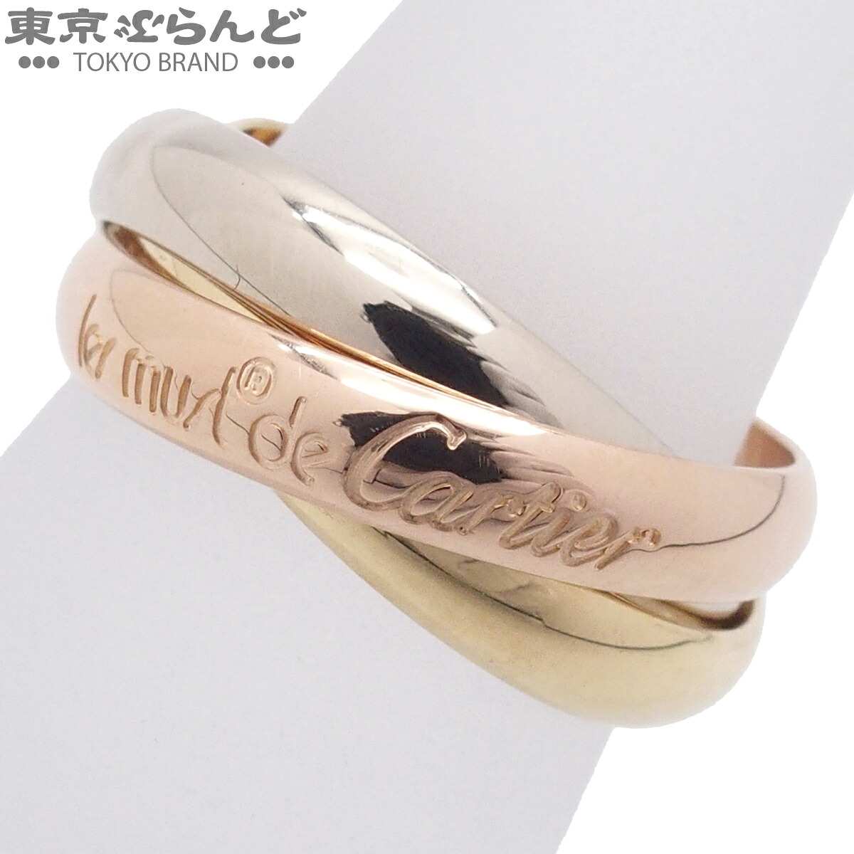【中古】【返品可】カルティエ CARTIER トリニティ 輪っか MM ユニ一発やる K18YG K18WG K18PG 10.5号好いかげんに #51 指環 スリー色つやゴールド 仕上済 [貨物輸送無料] 101868753