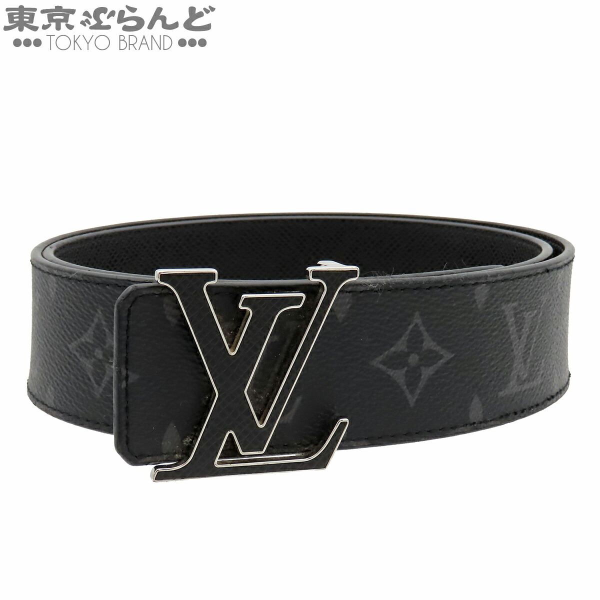 【中古】【返品可】ルイヴィトン LOUIS VUITTON 三尺帯 LV かしら文字 メンズ モノグラムエクリプス 黒いことx薄墨色 しろがね色金具 M0157V [貨物輸送無料] 101862754