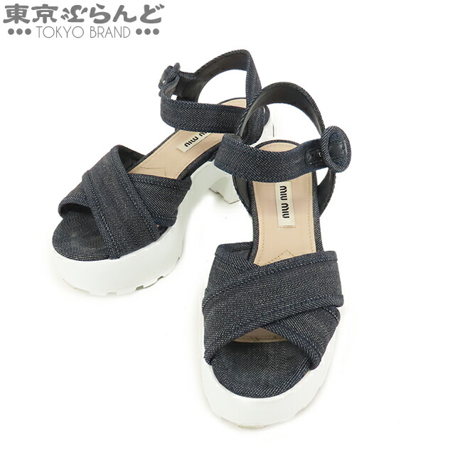 miumiu コレクションピース　厚底サンダル　23.5 セール】MIUMIU プラットフォームサンダル 5X709D 3LKK EVA 厚底