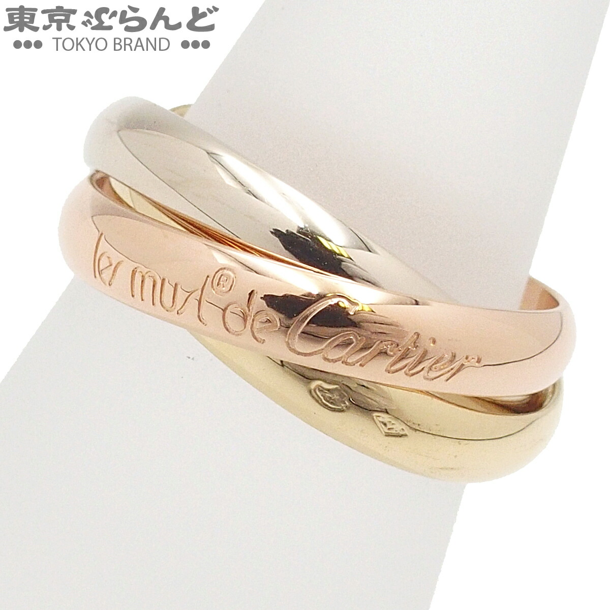 【中古】【返品可】カルティエ CARTIER トリニティリング MM ユニ一発やる K18YG K18WG K18PG 古典派音楽 13.5号好いかげんに #54 指環 スリー色つやゴールド 仕上済 [貨物輸送無料] 101863855