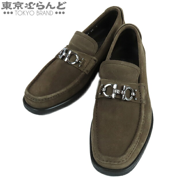 【5%クーポン♪4.6 20時～4.11】【中古】【返品可】【超オススメアイテム！ψ】サルヴァトーレフェラガモ Salvatore Ferragamo ガンチーニ ローファー レディース スウェード 靴 カーキ [送料無料]【ポイント5倍●4.6 20時～4.11】pdw 101818156