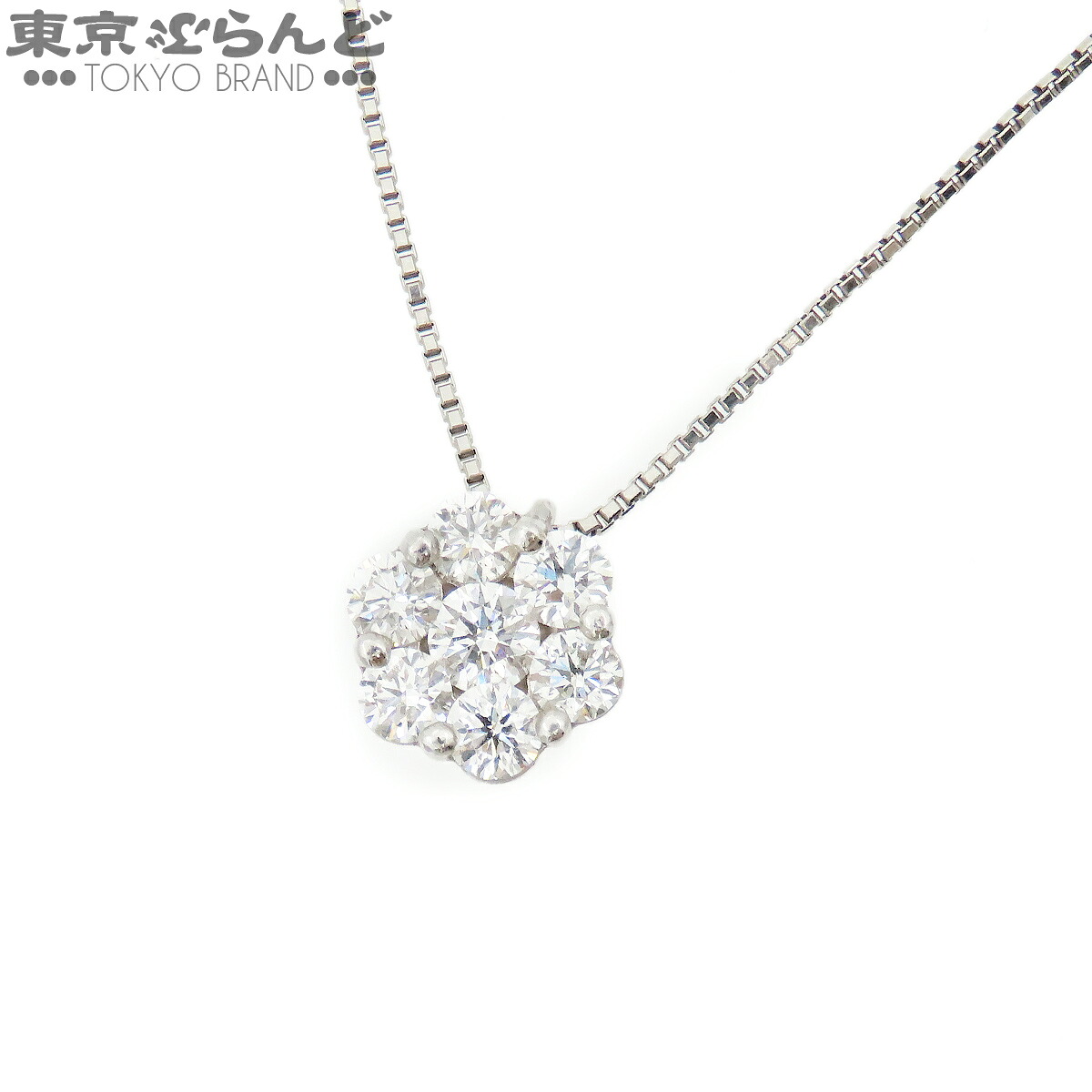 【5%クーポン♪4.6 20時～4.11】【中古】【返品可】 フラワーモチーフ ペンダント レディース Pt900 Pt850 ダイヤモンド 1.03ct プラチナ【ソーティング付】 [送料無料]【ポイント5倍●4.6 20時～4.11】 101834959