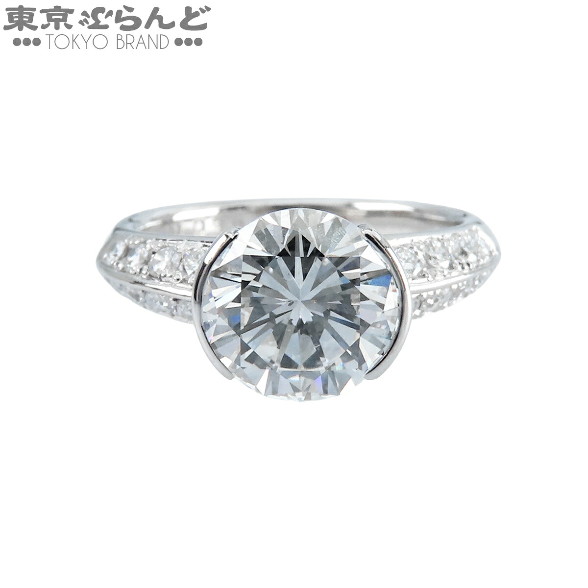 【5%クーポン♪4.6 20時～4.11】【中古】【返品可】ノーブランド no brand リング レディース Pt900 ダイヤモンド デザイン 2.230ct 指輪 プラチナ 8.5号相当【鑑定書付】 仕上済 [送料無料]【ポイント2倍●4.6 20時～4.11】 101840363