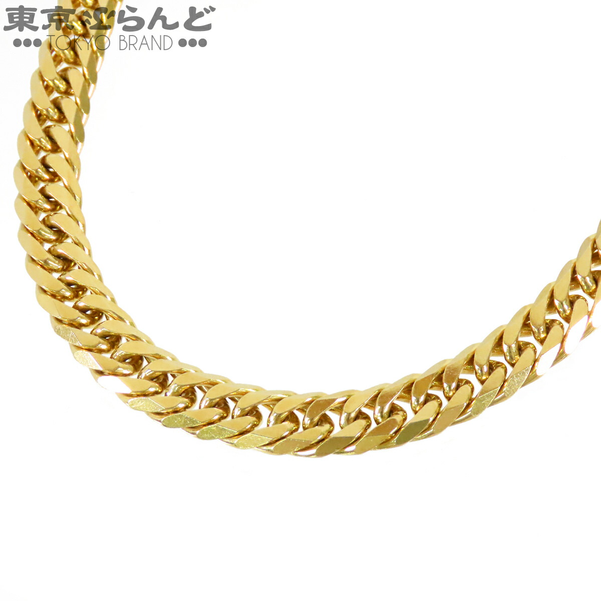 【中古】【返品可】 喜平 キヘイ K18YG 6面ダブル W 50cm 幅7.7ｍｍ 100.3g 造幣局検定刻印 チェーン イエローゴールド [送料無料] 101847063