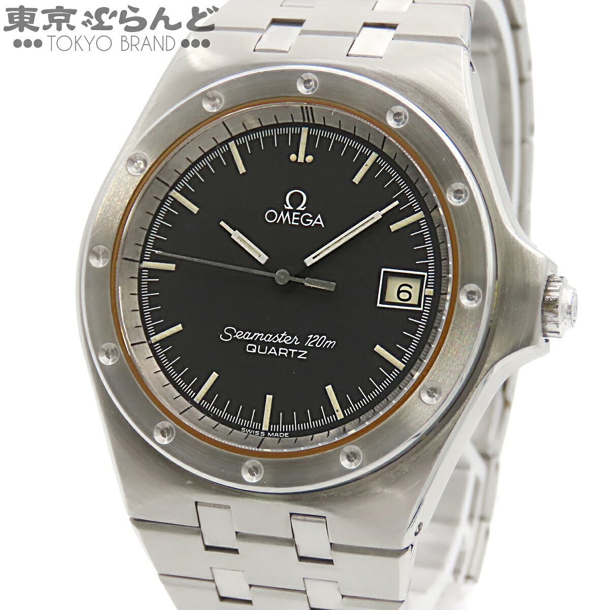 【中古】【返品可】オメガ OMEGA シーマスター メンズ 腕時計 電池式 SS 120ｍ アルヴェオール 希少 ブラック 196.0200 cal.1342 仕上済 [送料無料] 101837164 97,900円