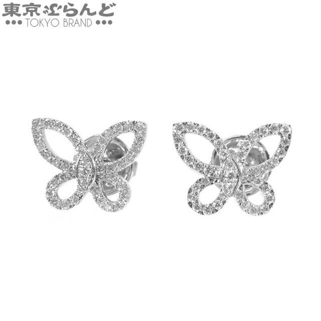楽天市場】グラフ ピアス K18WG パヴェ バタフライ ダイヤモンド
