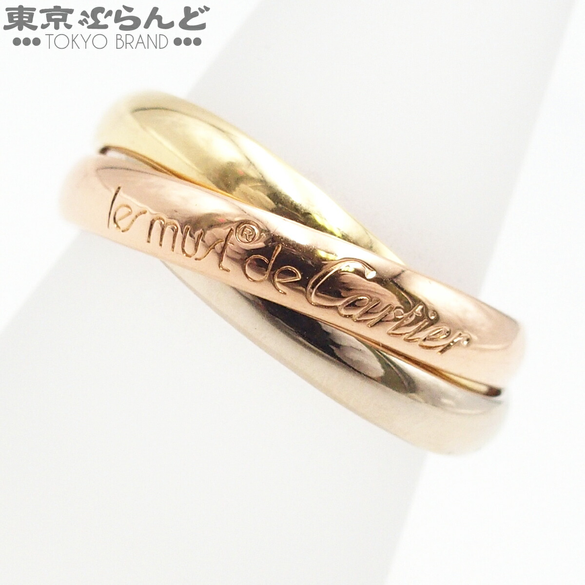 【5%引き換え証♪5.30～6.11 1:59】【中古】【返品可】カルティエ CARTIER トリニティ MM ユニ一発やる K18YG K18WG K18PG 15.5号好いかげんに 56 輪っか・指環 スリー色つやゴールド 仕上済 [貨物輸送無料]【尖んがり10倍●5.30～6.11 1:59】 101853566