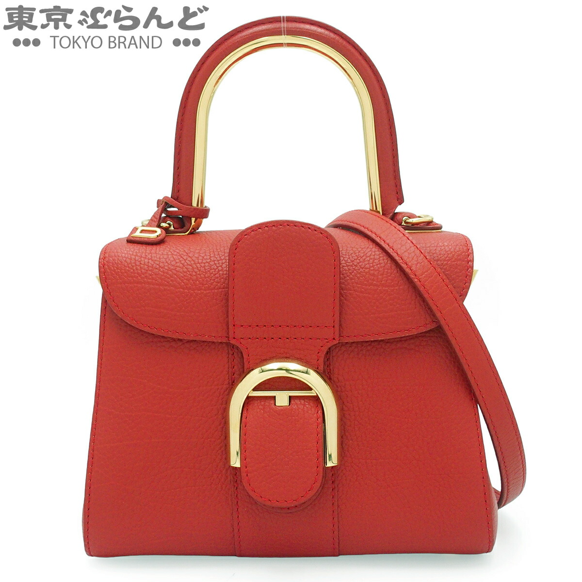 【5%クーポン♪4.6 20時～4.11】【中古】【返品可】デルボー DELVAUX ブリヨン ミニ レディース カーフ 2WAY ショルダーバッグ スカーレットレッド ゴールド金具 AA0406 [送料無料]【ポイント5倍●4.6 20時～4.11】 101857468