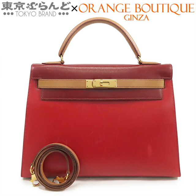 美品HERMES Kelly 32 外縫D刻印 HERMES】エルメス ケリー32 外縫い ハンドバッグ ボックスカーフ
