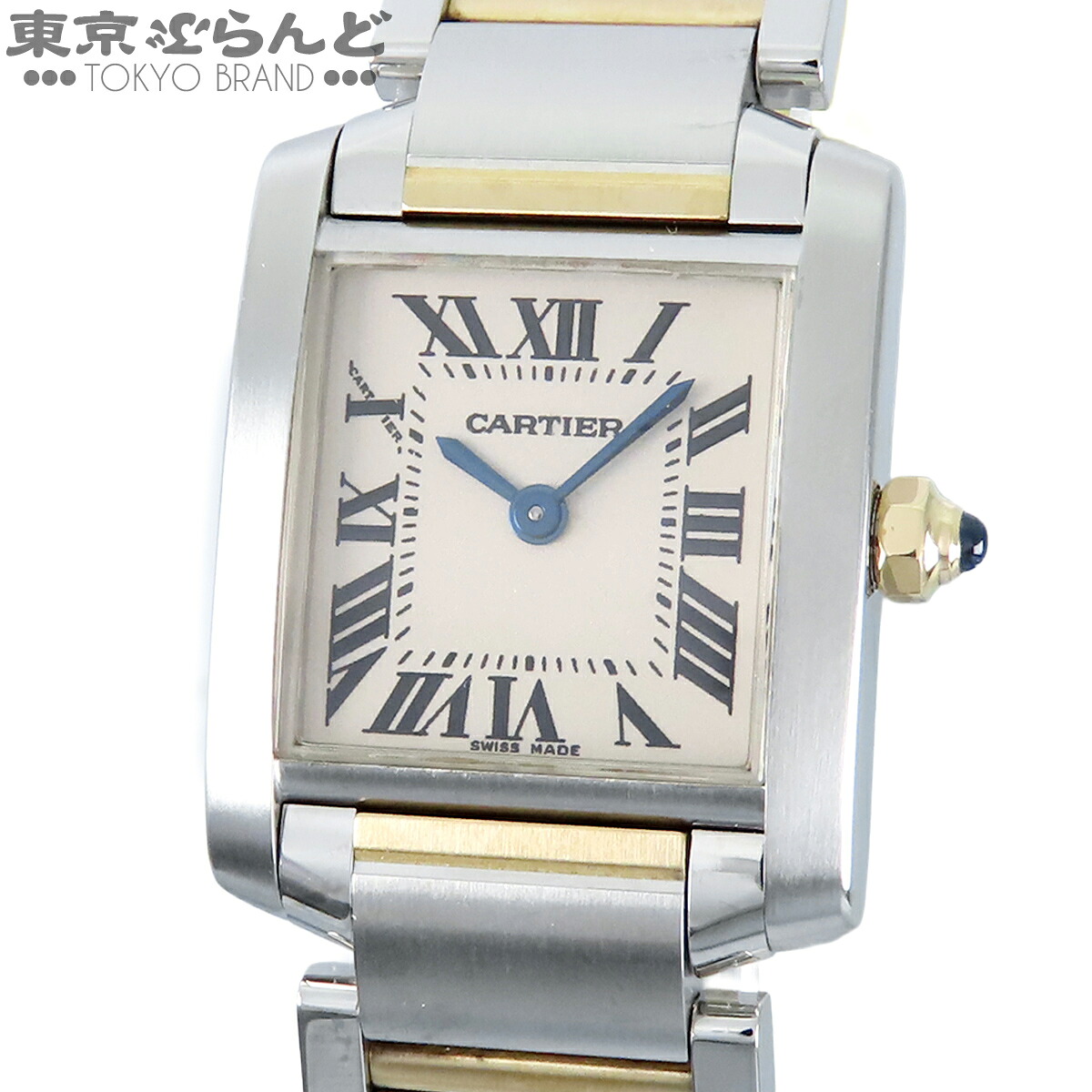 【5%引き換え証♪6.4～6.11 1:59】【中古】【返品可】カルティエ CARTIER タンクフランセーズSM レディース ウォッチ 石英式 蓄電池式 SS YG 二人組 象牙色 W51007Q4 仕上済 蓄電池取り替えっこ済 [貨物輸送無料] 101863969