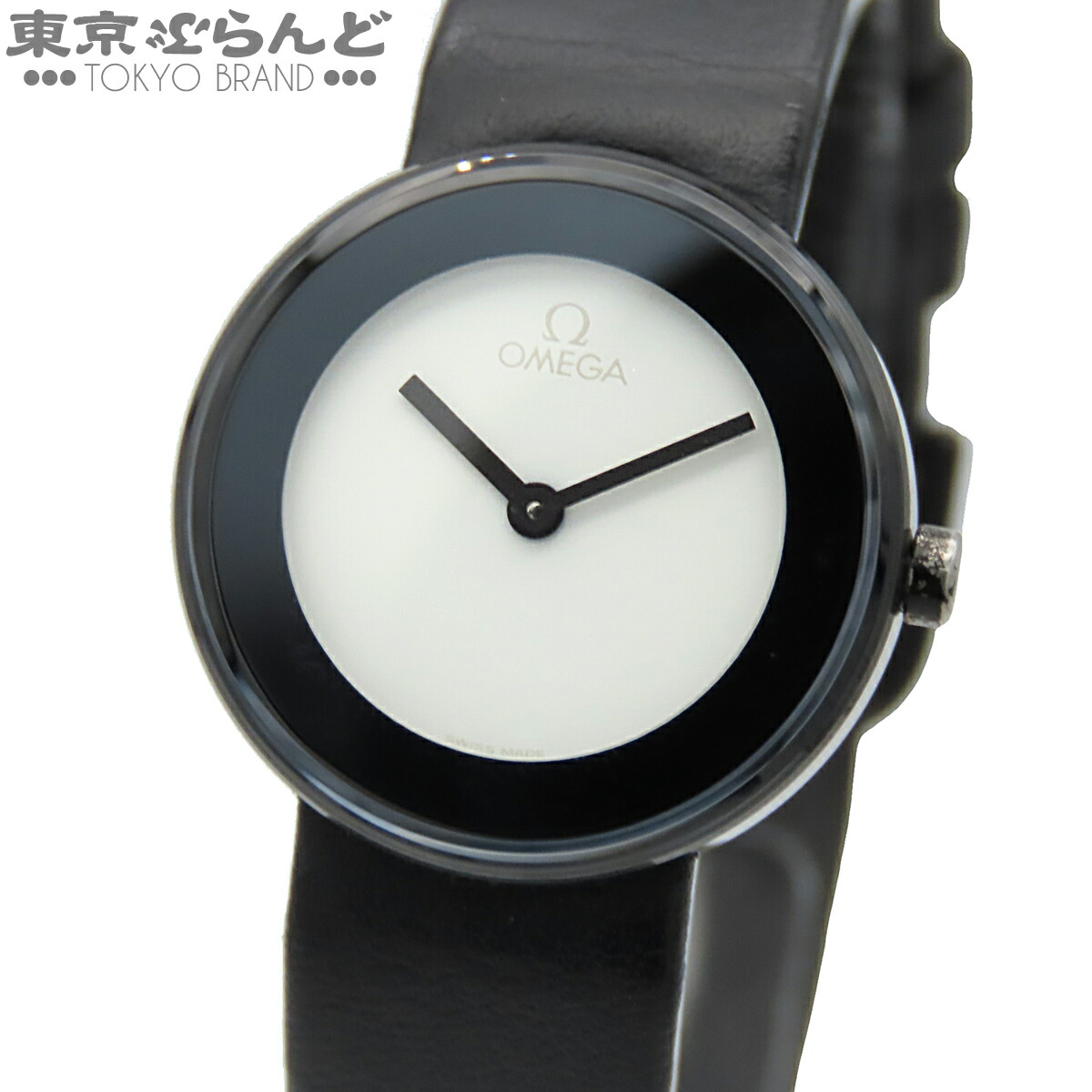 【5%クーポン♪4.4～4.11】【中古】【返品可】オメガ OMEGA アートコレクション ラウンド レディース 腕時計 電池式 セラミック SS レザー 999本限定 ヴィンテージ ホワイトxブラック 595.0420 cal.1455 [送料無料]【ポイント5倍●4.4～4.11】 241001027469