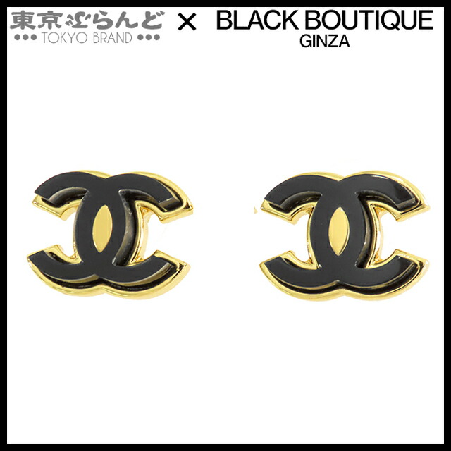 楽天市場】シャネル ロゴ ピアス B22A 黒x白【送料無料！】【代引き