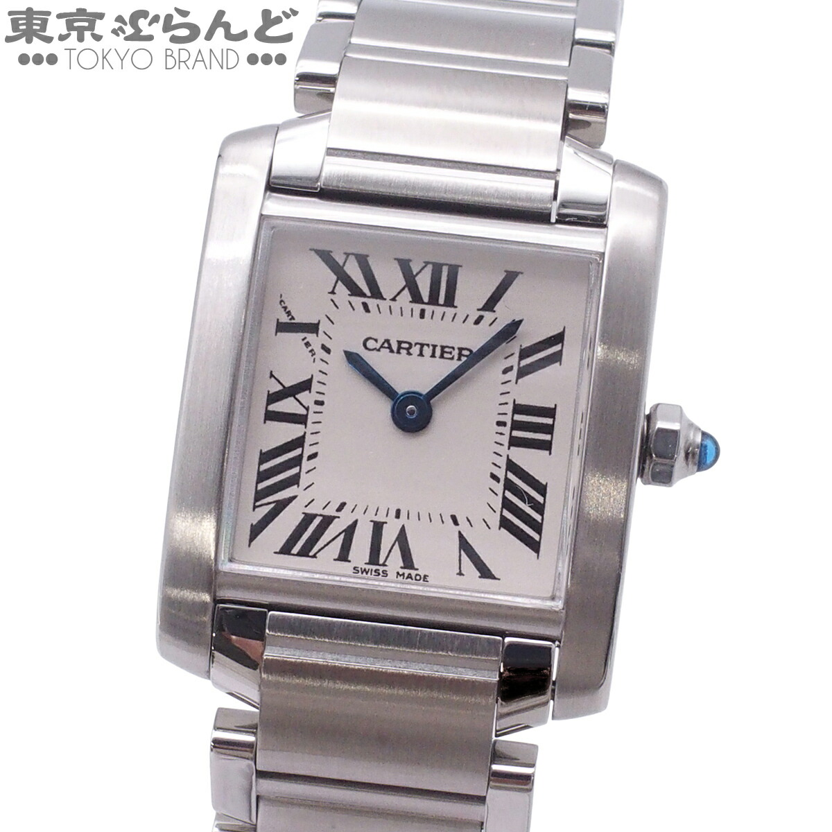 【中古】【返品可】カルティエ CARTIER タンクフランセーズSM レディース ウオッチ QZ SS 象牙色xしろがね色 W51008Q3 独居室取り替えっこ済・仕上済 [貨物輸送無料] 101866170