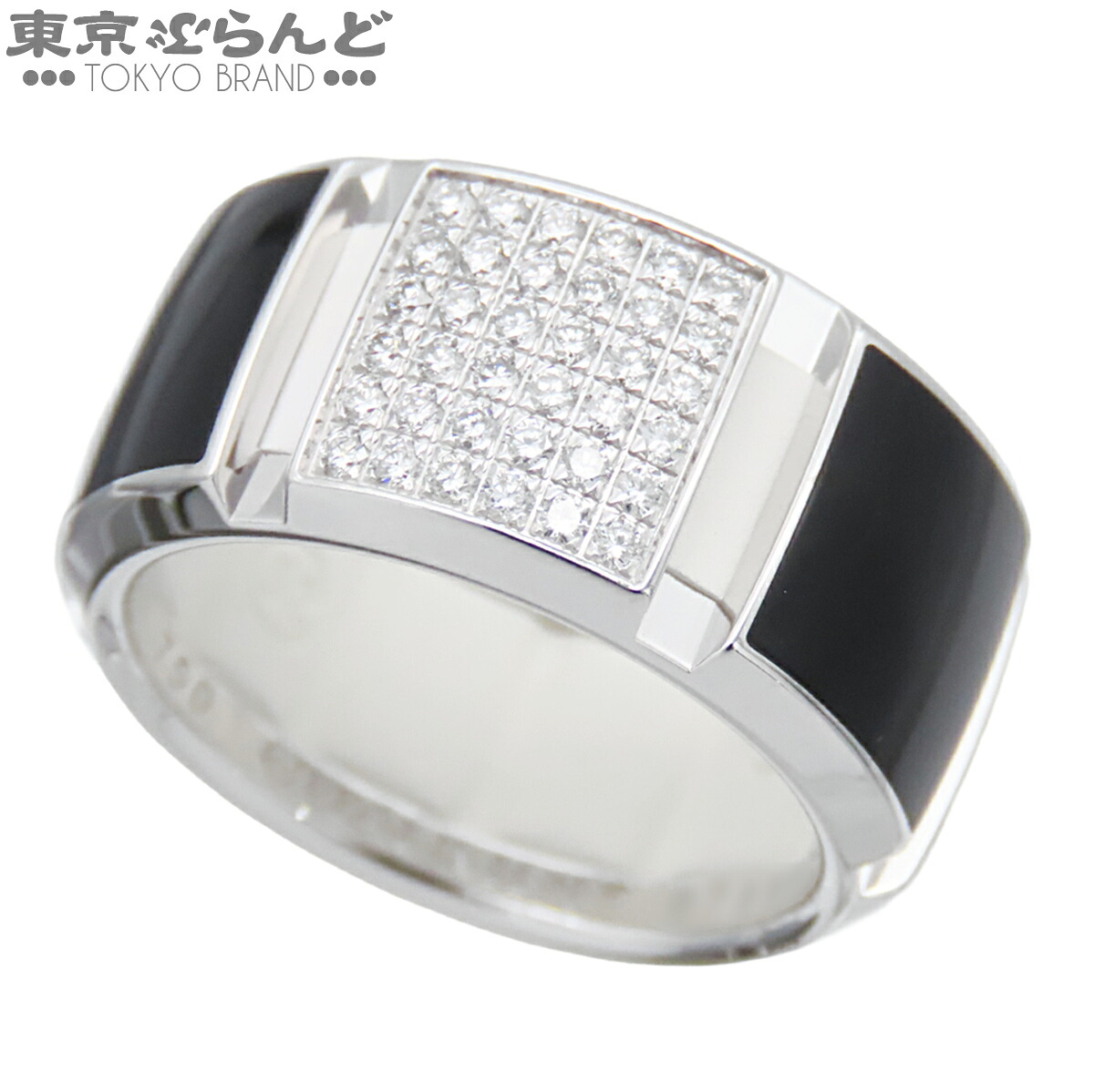 【中古】【返品可】ショーメ Chaumet クラスワン レディース K18WG ラバー ブラックラッカー&times;ダイヤモンド 11.5号相当 ホワイトゴールドxブラック 080741 仕上済 [送料無料]【ポイント10倍●7.17～7.27】 101878271｜東京ぶらんど