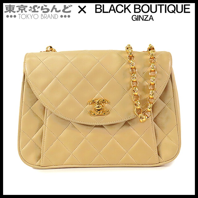 【中古】【返品可】シャネル CHANEL ビジューショルダーバッグ レディース ラムスキン マトラッセ 2番台 ベージュ ゴールド金具 ヴィンテージ [送料無料] 101873073｜東京ぶらんど