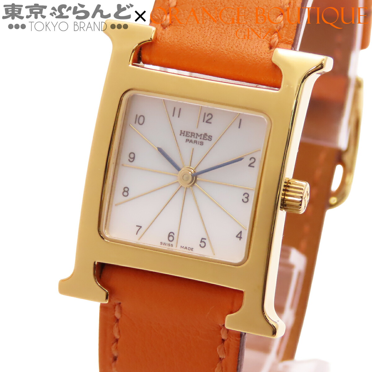 【中古】【返品可】エルメス HERMES Hウォッチ レディース 腕時計 クォーツ SS スイフト ミニ ホワイト HH1.201 [送料無料] 101858074