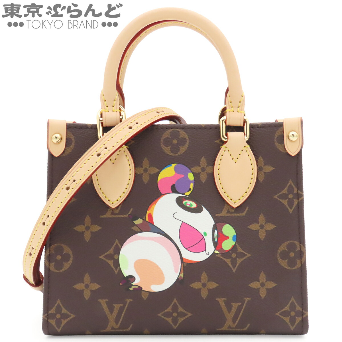 【中古】【返品可】ルイヴィトン LOUIS VUITTON オンザゴー BB レディース モノグラム・ジャイアントパンダ 村上隆 共同研究 赤銅色 M13668 見せびらかす未当て嵌める [貨物輸送無料]【尖んがり5倍●5.30～6.11 1:59】 101866674