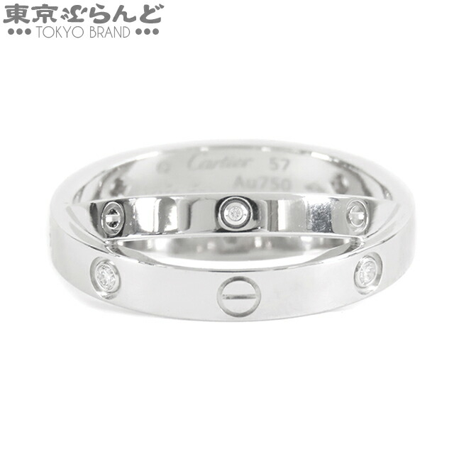 【5%クーポン♪4.4～4.11】【中古】【返品可】カルティエ CARTIER ビーラブ リング ホワイトゴールド K18WG ダイヤモンド 6PD 17号相当 57 指輪 メンズ 仕上済 [送料無料]【ポイント7倍●4.4～4.11】 101807075