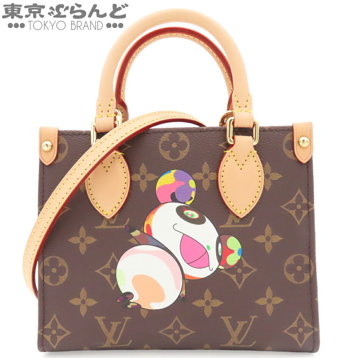 【中古】【返品可】ルイヴィトン LOUIS VUITTON オンザゴー BB レディース モノグラム・ジャイアントパンダ ジャイアントパンダ 村上隆 共同研究 赤銅色 M13668 見せびらかす未当て嵌める [貨物輸送無料]【尖んがり5倍●5.30～6.11 1:59】 101866675