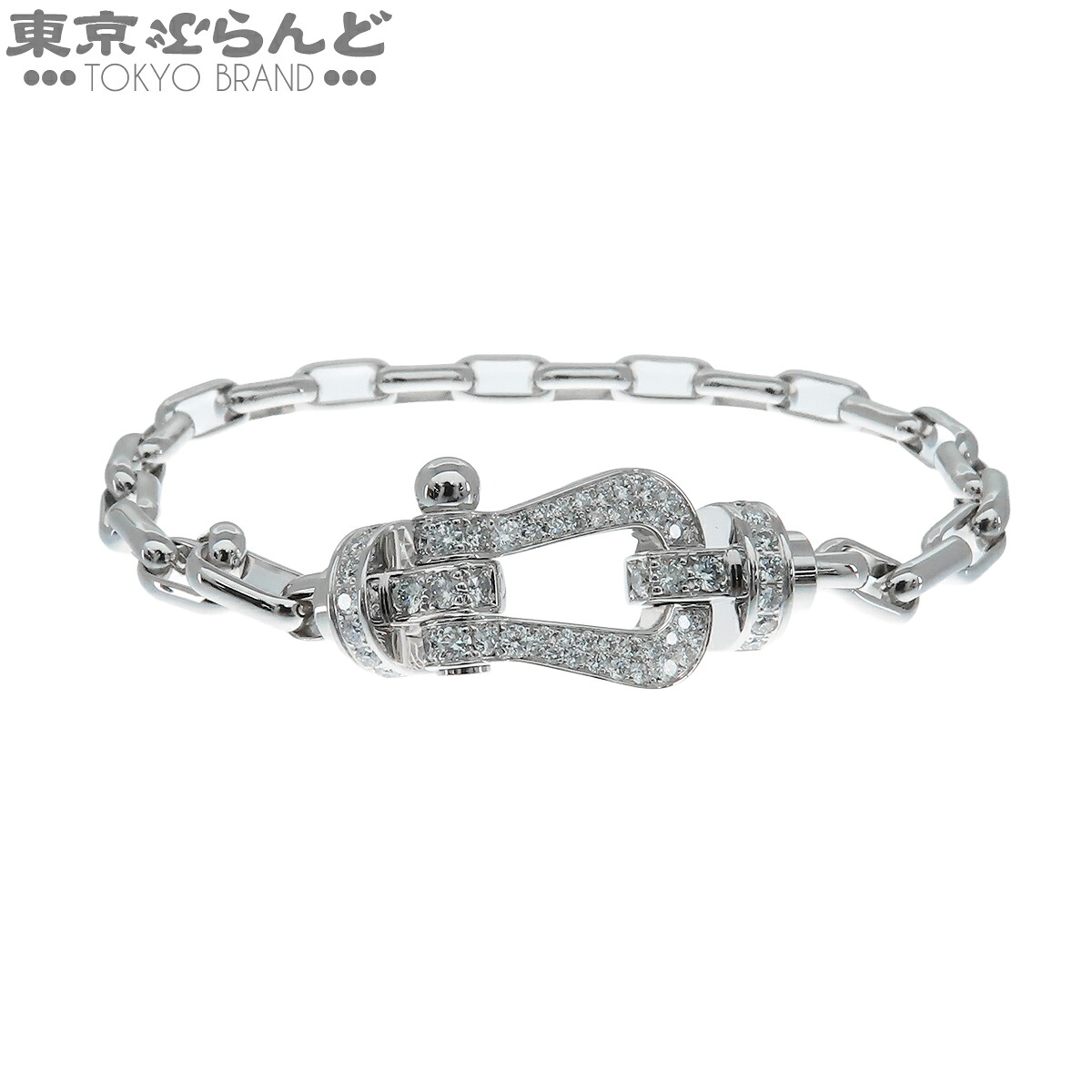 【中古】【返品可】フレッド フォース10ブレスレット ユニセックス K18WG ダイヤモンド LM ラージモデル #17 腕周り約17cm 0B0050-000 6B0353-017 メーカー仕上済 [送料無料]【ポイント12倍●7.16～7.27】 101827176｜東京ぶらんど
