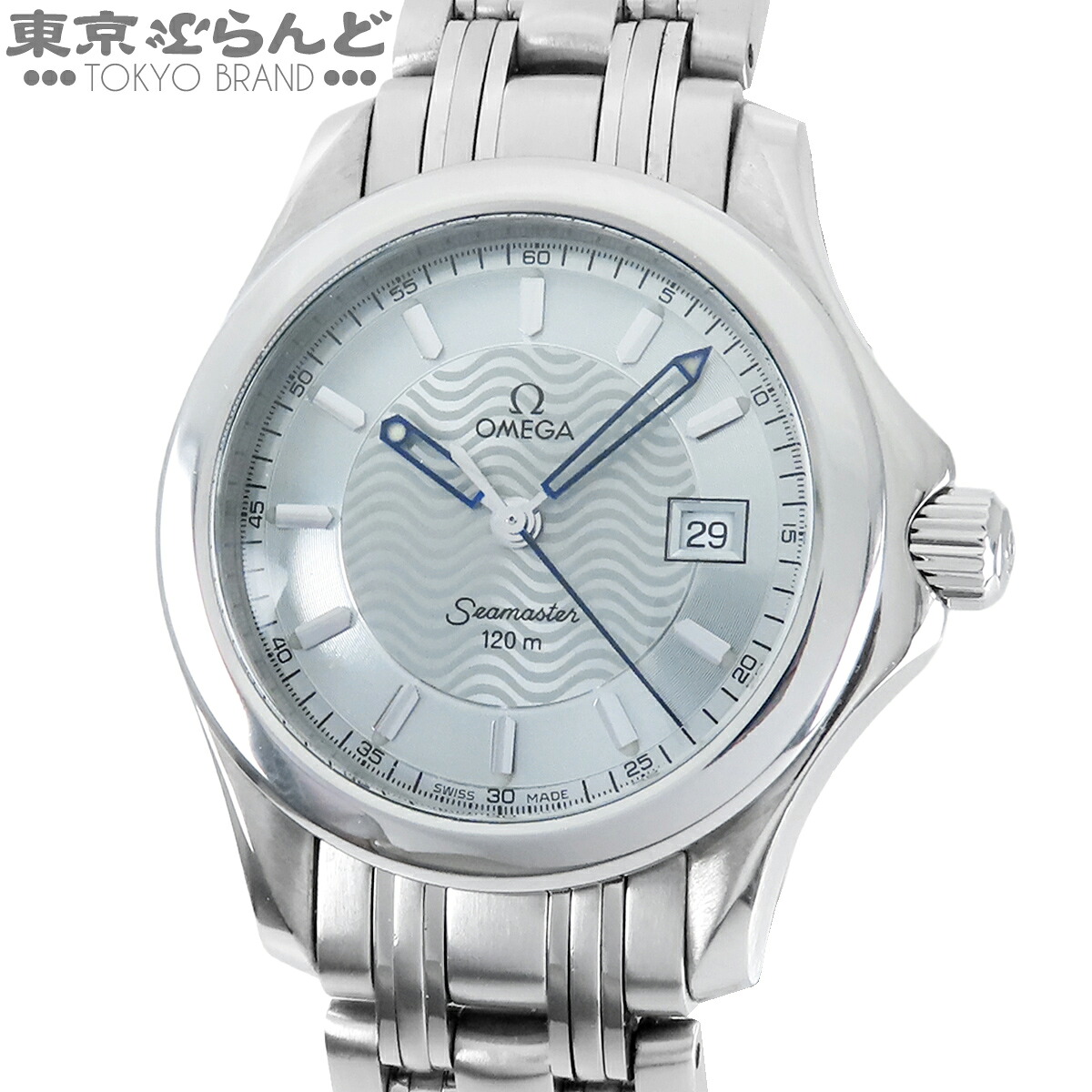 【5%引き換え証♪6.4～6.11 1:59】【中古】【返品可】ゼロ OMEGA シーマスター120 レディース ウォッチ 石英式 蓄電池式 SS デイト 内燃機関青色 2571.31 仕上済 蓄電池取り替えっこ済 [貨物輸送無料]【尖んがり5倍●6.4～6.11 1:59】 101845176