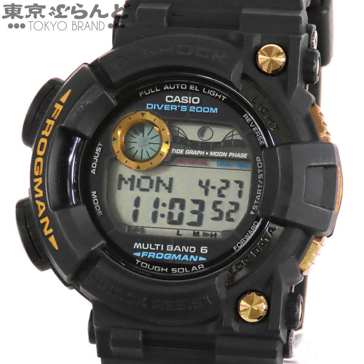 【5%クーポン券♪5.30～6.11 1:59】【中古】【返品可】カシオ CASIO G-SHOCK 潜水夫 ダイバー Gぼうぜん自失 メンズ ウオッチ 手ごわいソーラー ステンレス鋼 脂系 黒いこと GWF-1000G-1JR [貨物輸送無料] 101865176