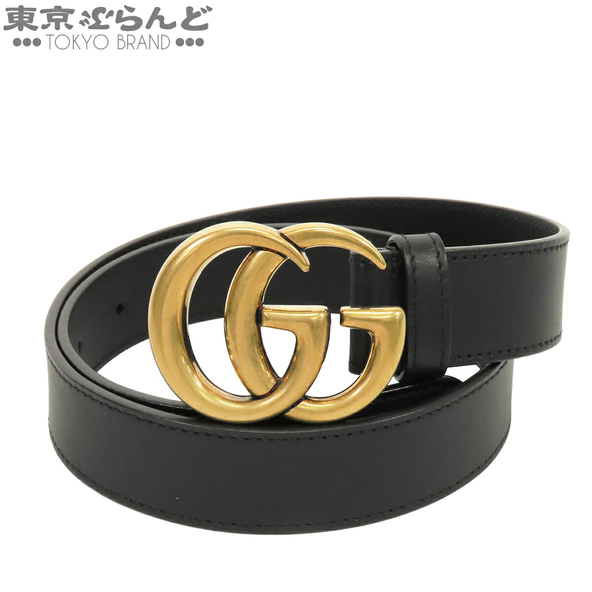 【5%クーポン♪4.14～4.27】【中古】【返品可】グッチ GUCCI ダブルG ベルト メンズ レザー GGマーモント ブラック 黒 414516 [送料無料]【ポイント5倍●4.14～4.27】 101848178