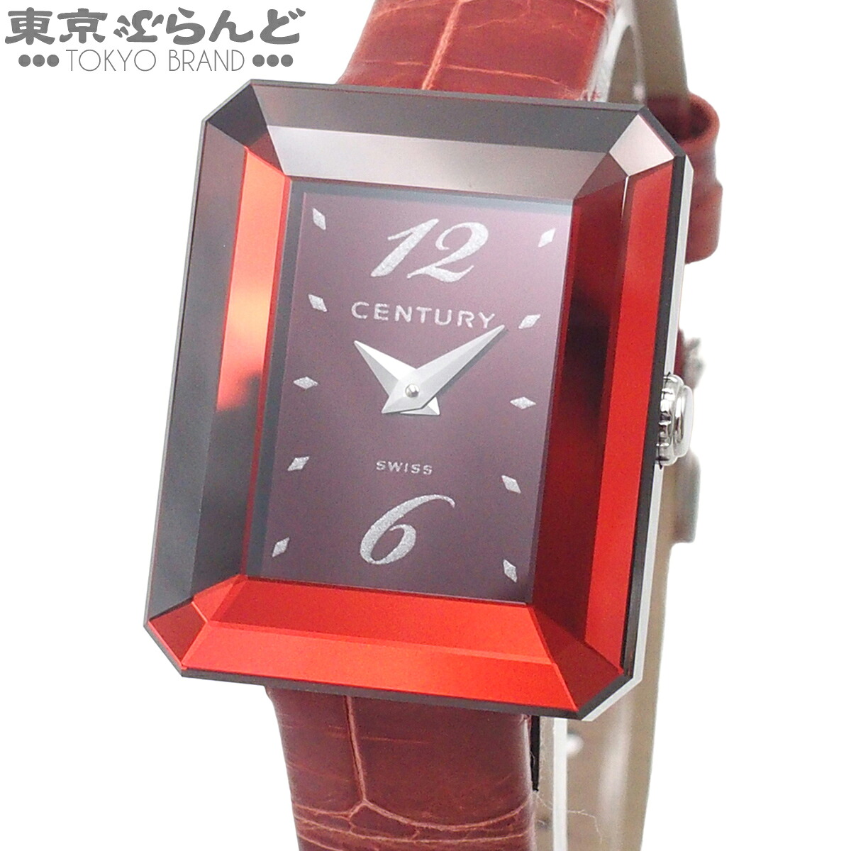 【5%クーポン♪4.14～4.27】【中古】【返品可】センチュリー CENTURY クチュール レクタンギュラー 純正ルビーチャイナラッカー製文字盤 レディース 腕時計 SS クロコダイル レッド 532.9.S.95I.12.CFK 箱保 [送料無料]【ポイント5倍●4.14～4.27】 101852878