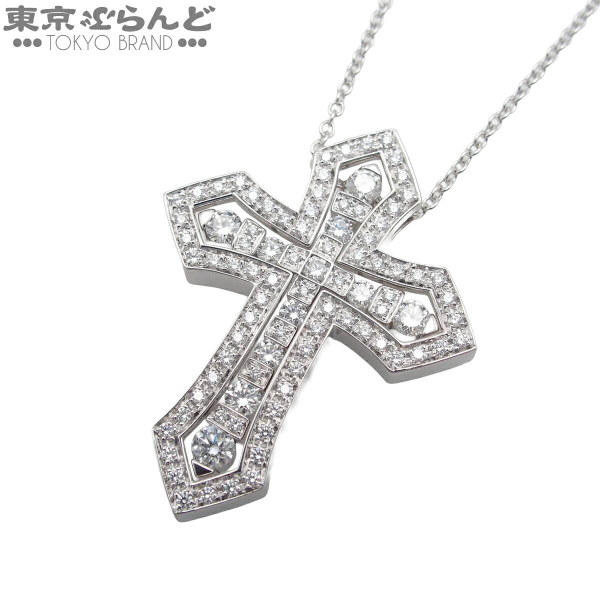 【中古】【返品可】ダミアーニ Damiani ベルエポック クラウン L メンズ ダイヤモンド K18WG ネックレス ホワイトゴールド 仕上済 [送料無料] 101853579