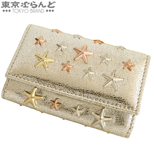 【5%クーポン♪4.4～4.11】【中古】【返品可】ジミーチュウ JIMMY CHOO NEPTUNE ネプチューン レディース レザー 6連 キーケース CHAMPAGNExROSE GOLD METALLIC MIX J000079292001 [送料無料]【ポイント5倍●4.4～4.11】 101835581