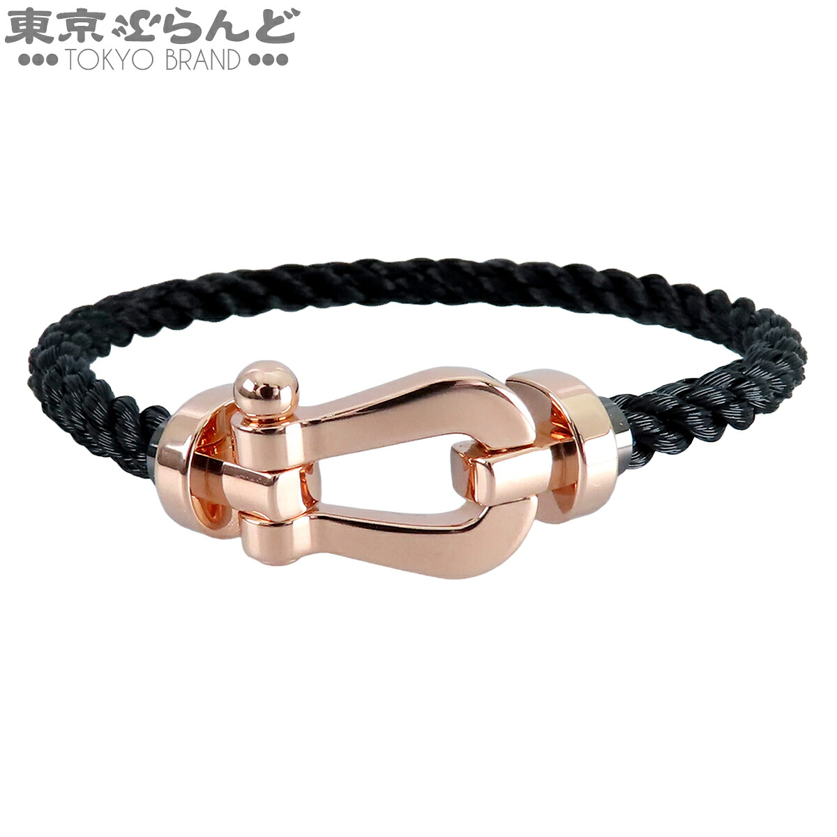 【中古】【返品可】フレッド FRED フォース10ブレスレット ユニセックス K18PG SS LM ラージモデル ピンクゴールド ブラック #16 腕周り約16cm 0B0007 6B0275 仕上済 [送料無料] 101879581｜東京ぶらんど