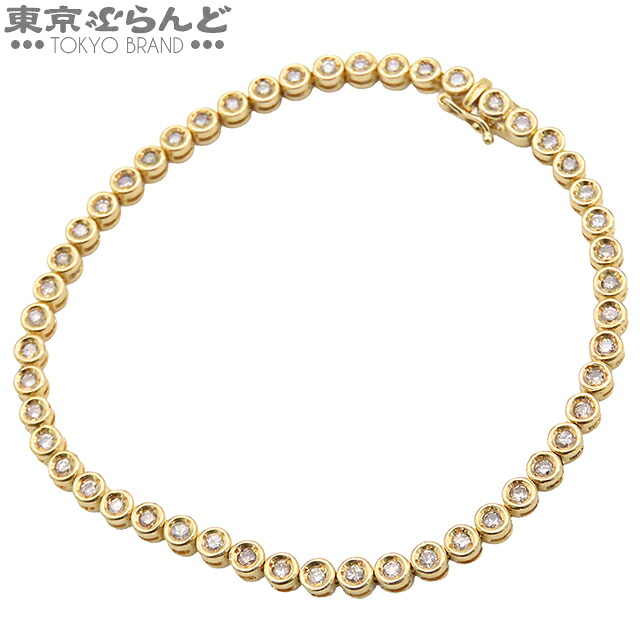 【5%クーポン♪4.4～4.11】【中古】【返品可】ダイヤモンド テニス ブレスレット イエローゴールド K18YG 1.00ct レディース[送料無料]【ポイント10倍●4.4～4.11】 500461981